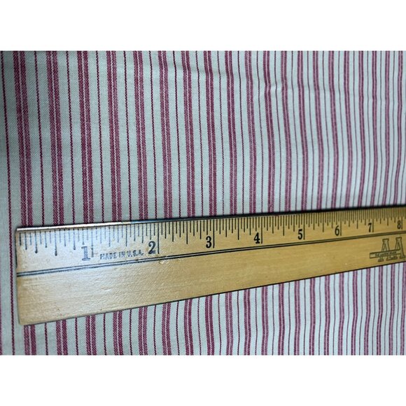Red & Cream Striped Cotton Fabric 1 yard x 44" Wide - Picture 2 of 11